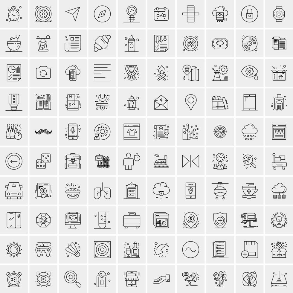 100 Business-Icons für Web- und Printmaterial vektor