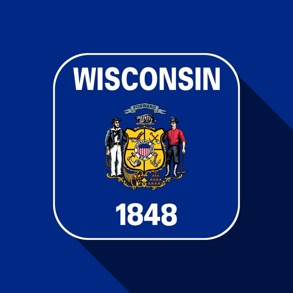 Wisconsin stat flagga. vektor illustration.