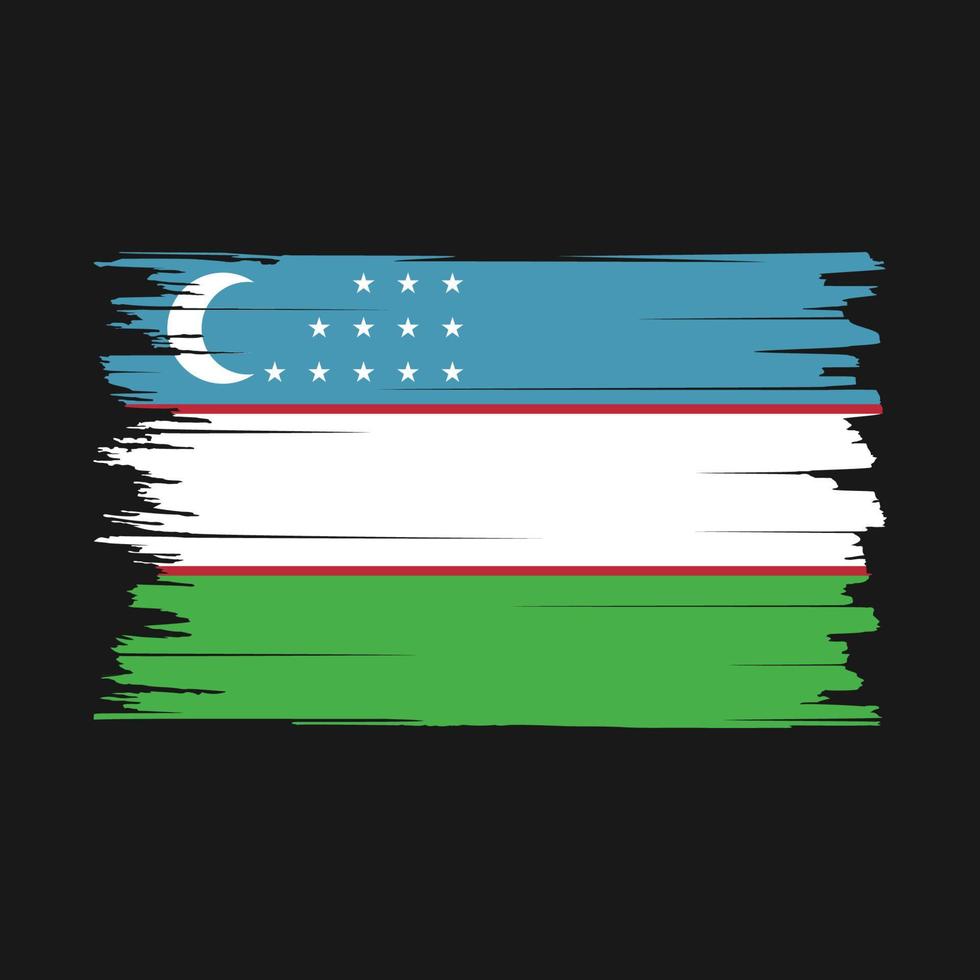 Pinselvektor der usbekischen Flagge vektor