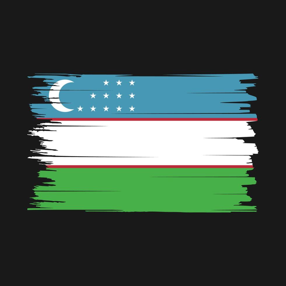 uzbekistan flagga borsta vektor