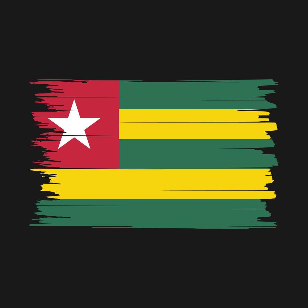 Togo flagga borsta vektor