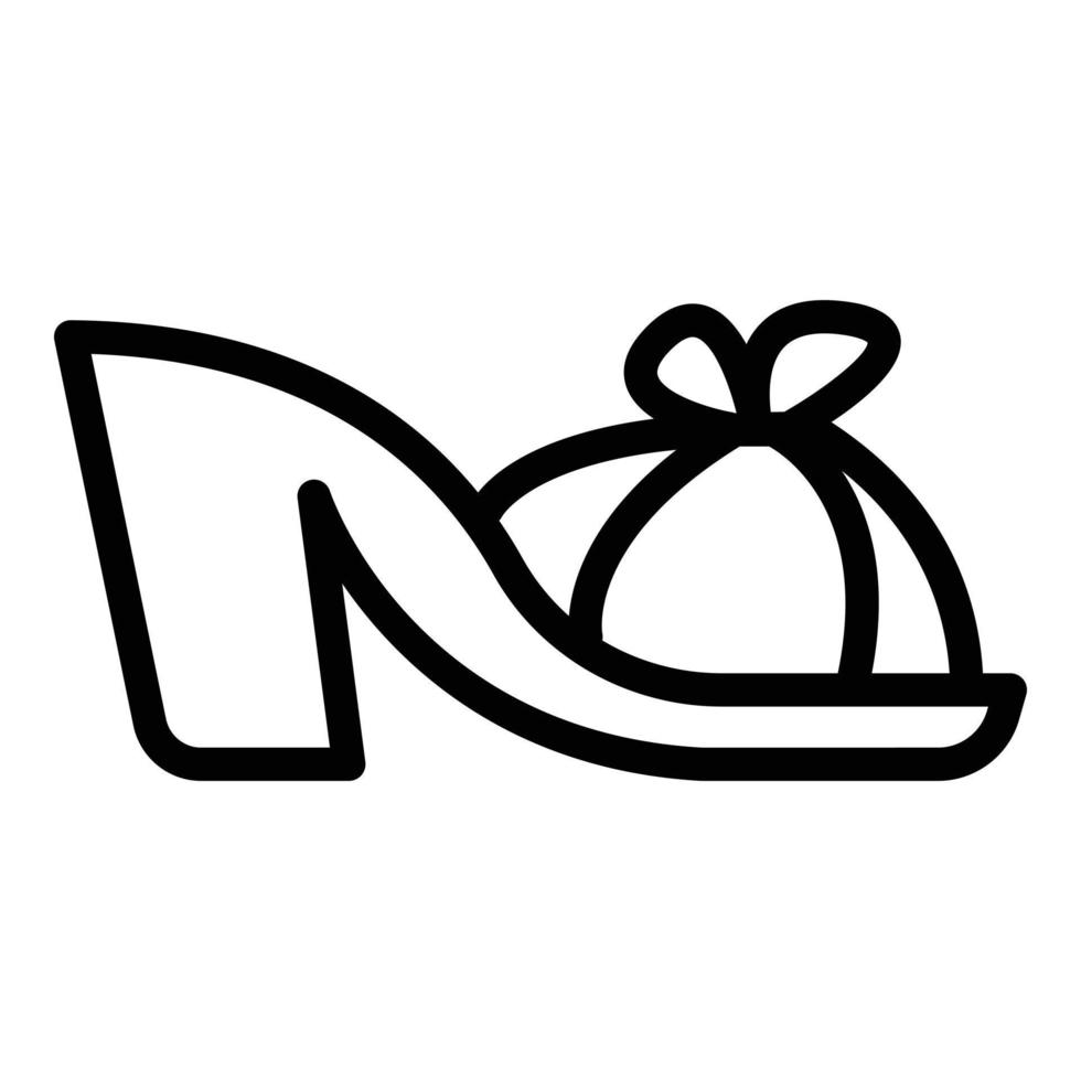 textil- sandaler ikon, översikt stil vektor
