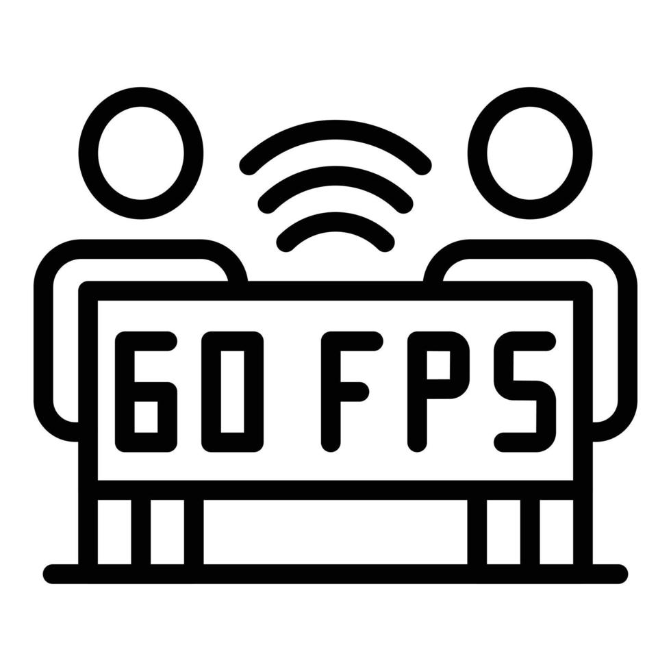 60-fps-Stream-Symbol, Umrissstil vektor