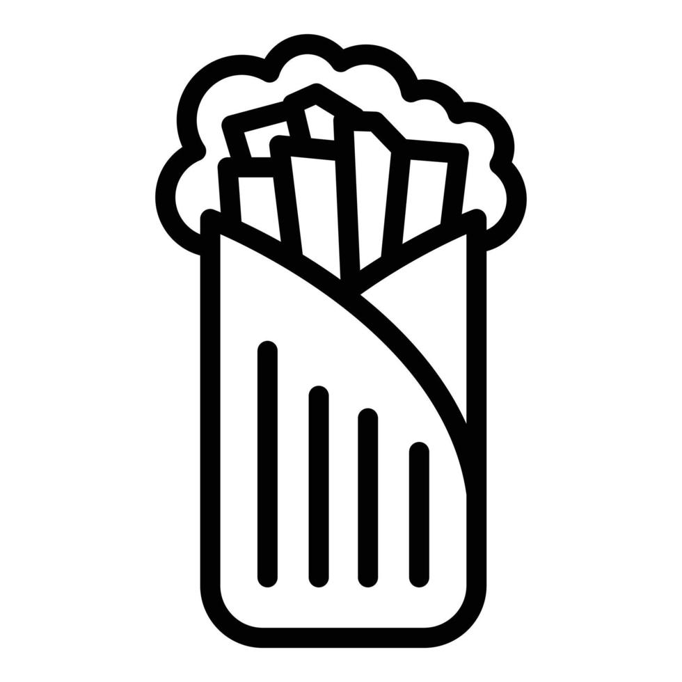 kebab mat ikon, översikt stil vektor