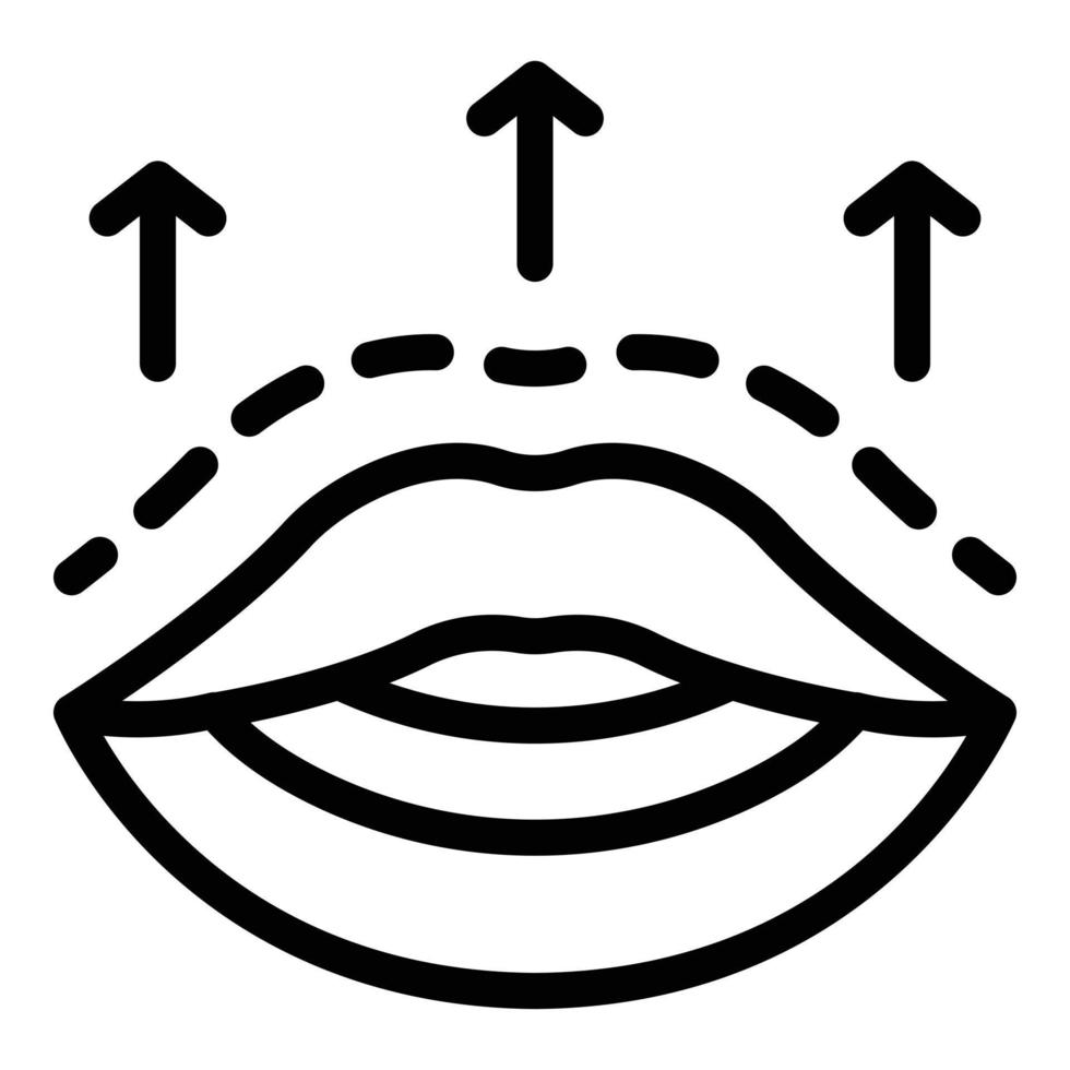 Symbol für Lippenchirurgie, Umrissstil vektor