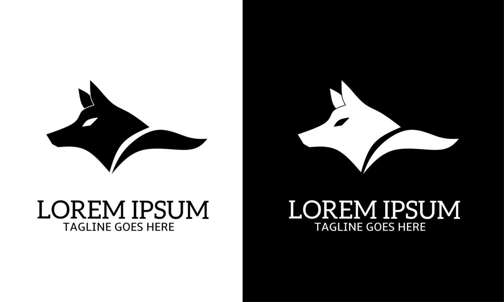 Wolfskopf-Logo-Vorlage mit Minimalismus und schlichtem Design vektor