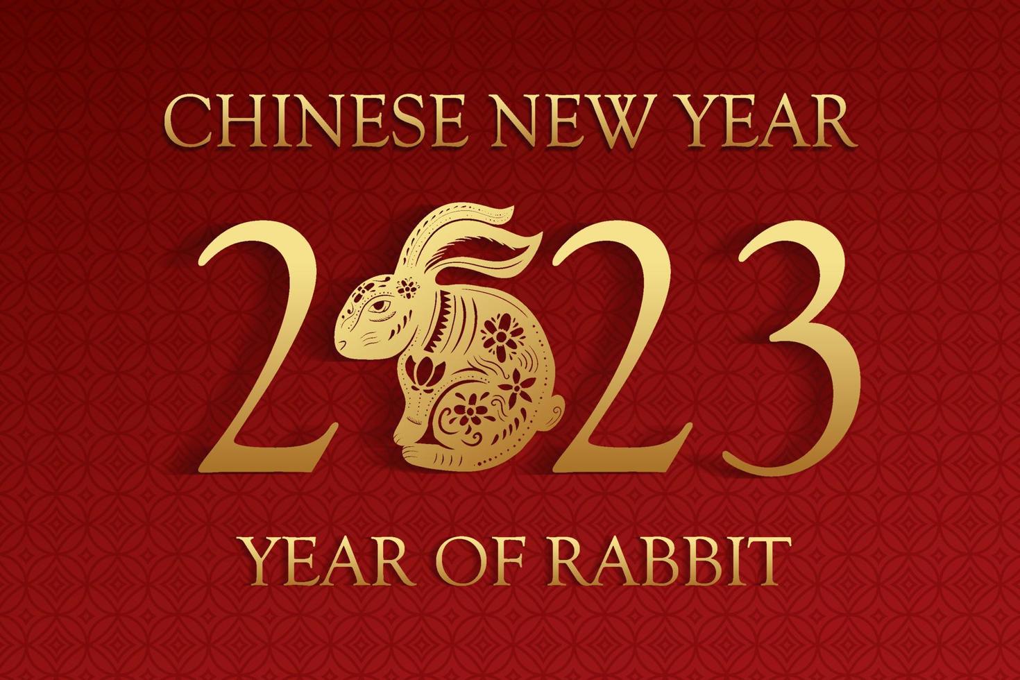 chinesisches neujahr 2023 jahr der kaninchendesignillustration vektor