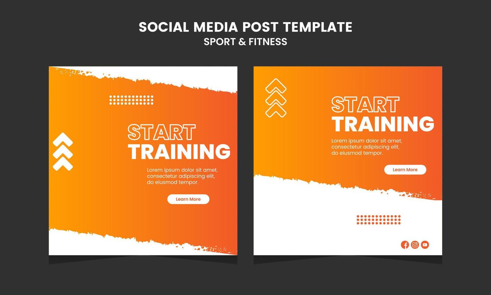 social media posta mall för Gym kondition befordran enkel baner ram vektor