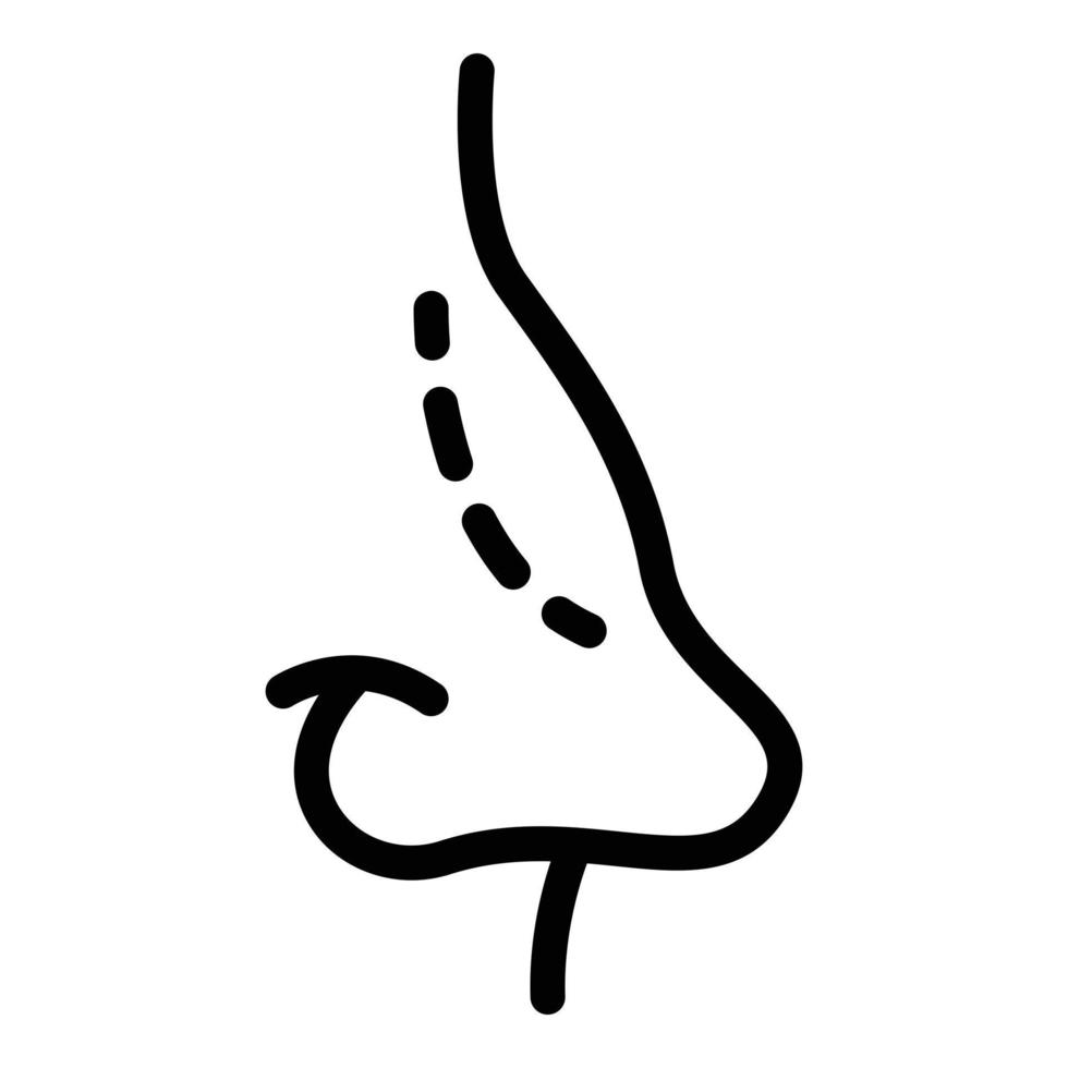 Symbol für die chirurgische Korrektur der Nase, Umrissstil vektor