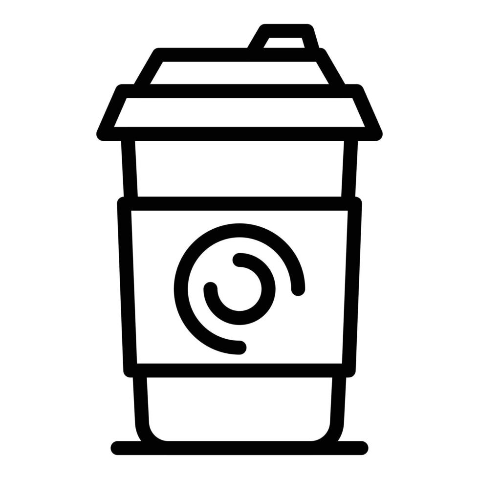 kaffe latte ikon, översikt stil vektor