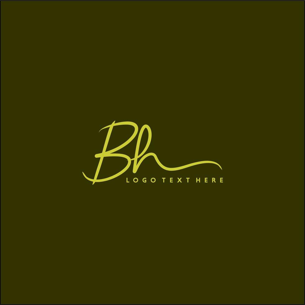 bh logotyp, hand dragen bh brev logotyp, bh signatur logotyp, bh kreativ logotyp, bh monogram logotyp vektor