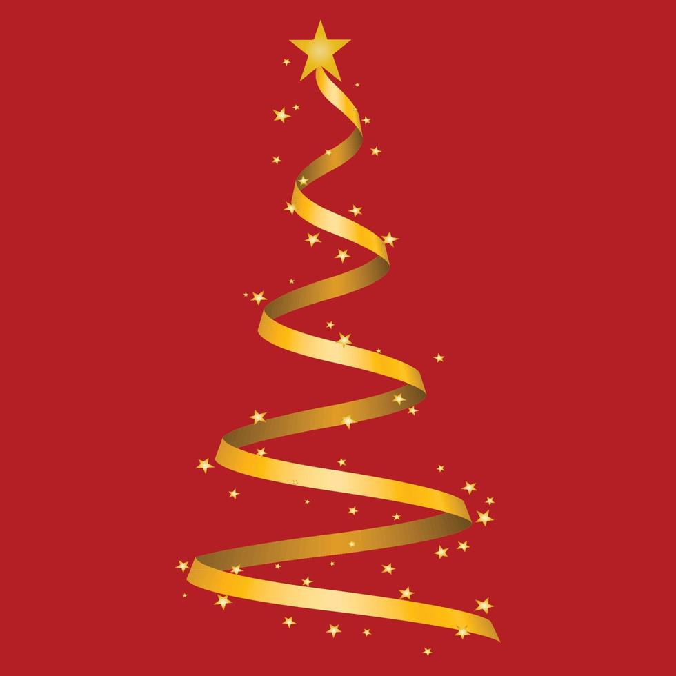 Vektor-Illustration-Grafik eines Weihnachtsbaumes aus Band vektor