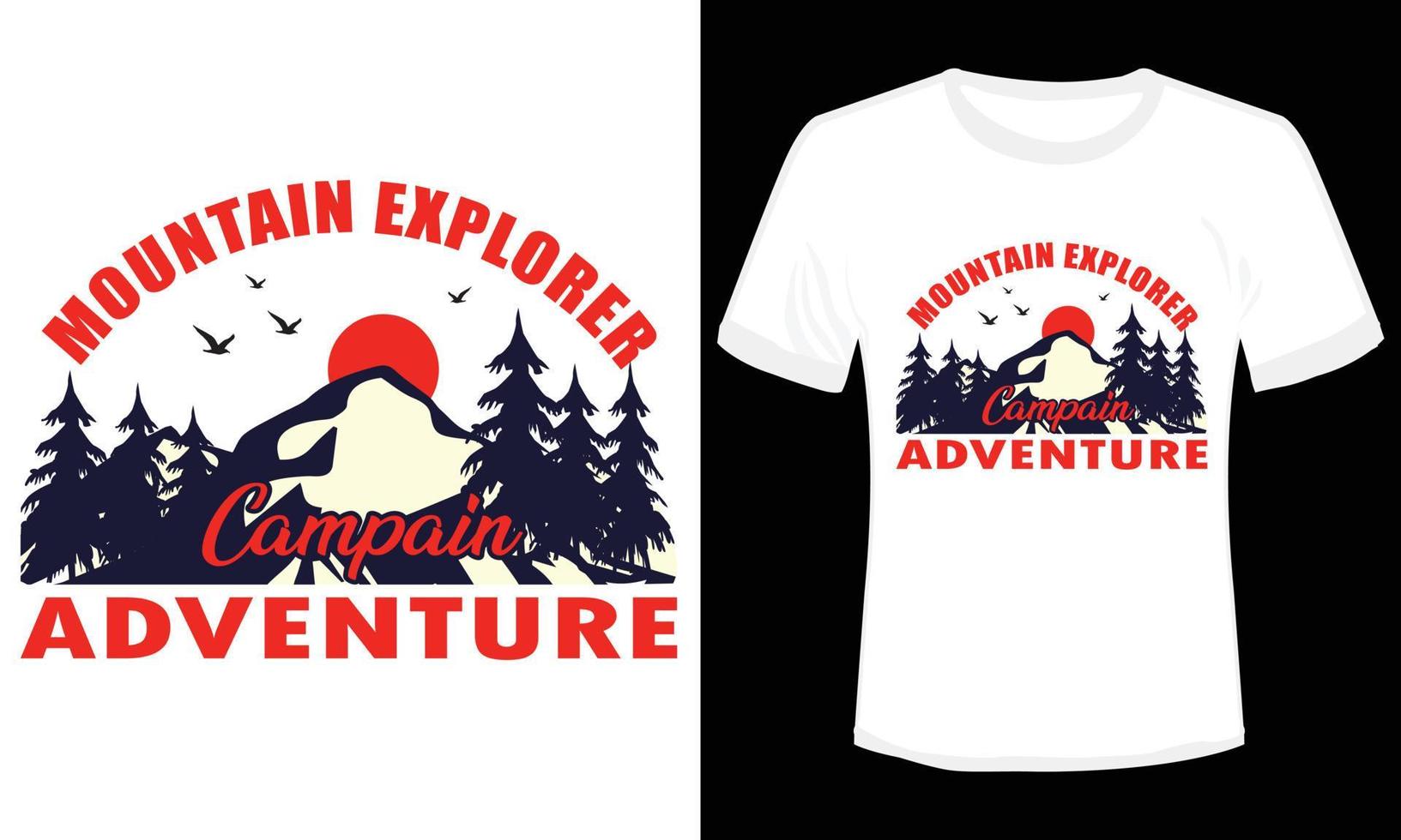 Mountain Explorer Kalifornien Abenteuer T-Shirt Design vektor