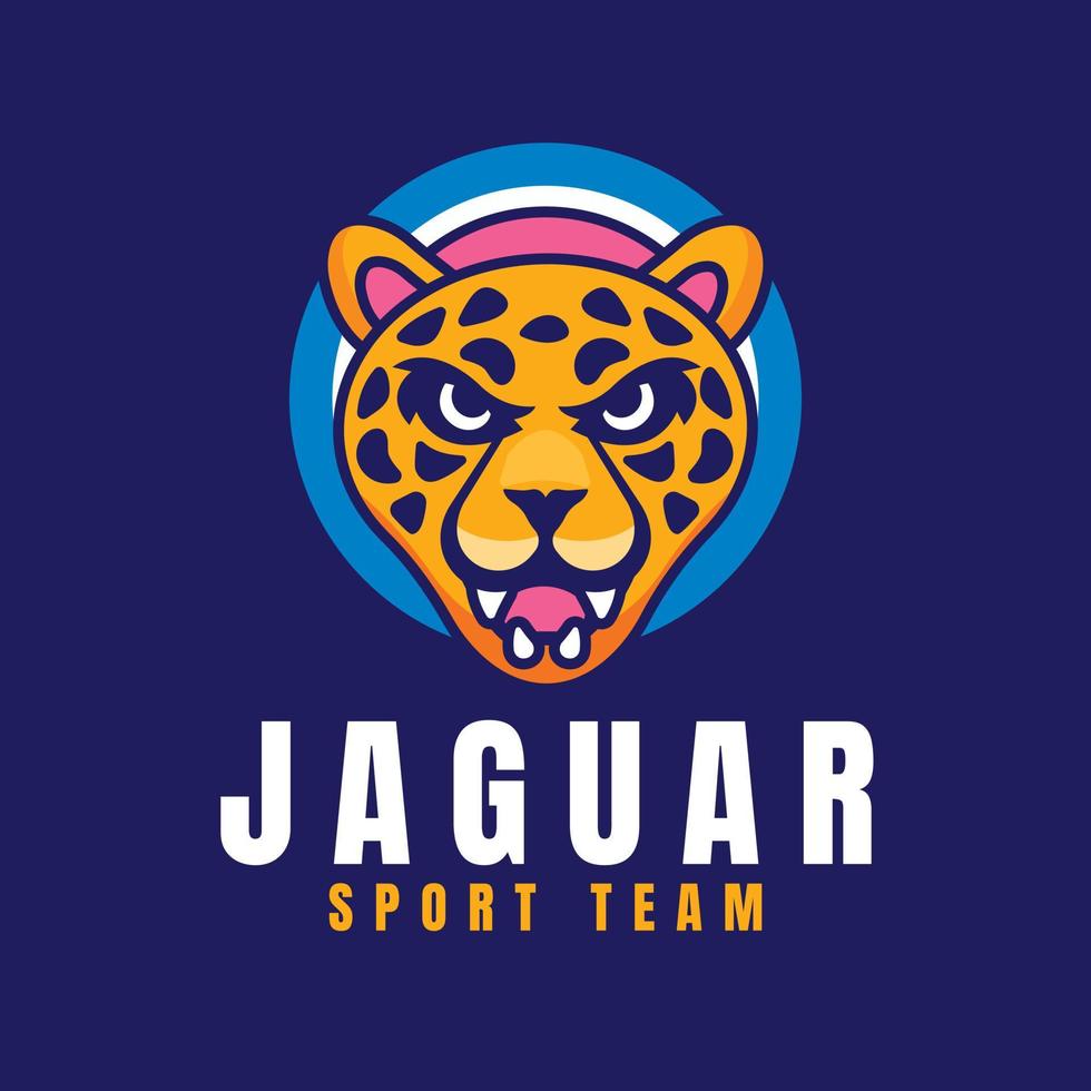 Jaguar-Logo-Vorlage mit flachem Design vektor