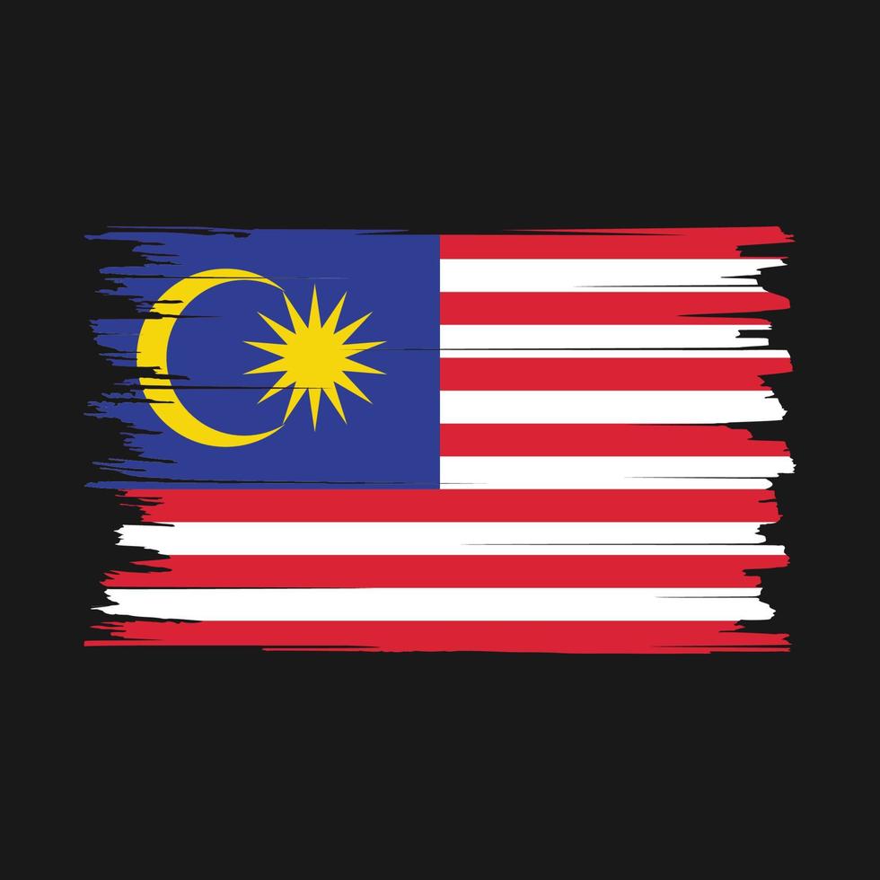 Pinselvektor der malaysischen Flagge vektor