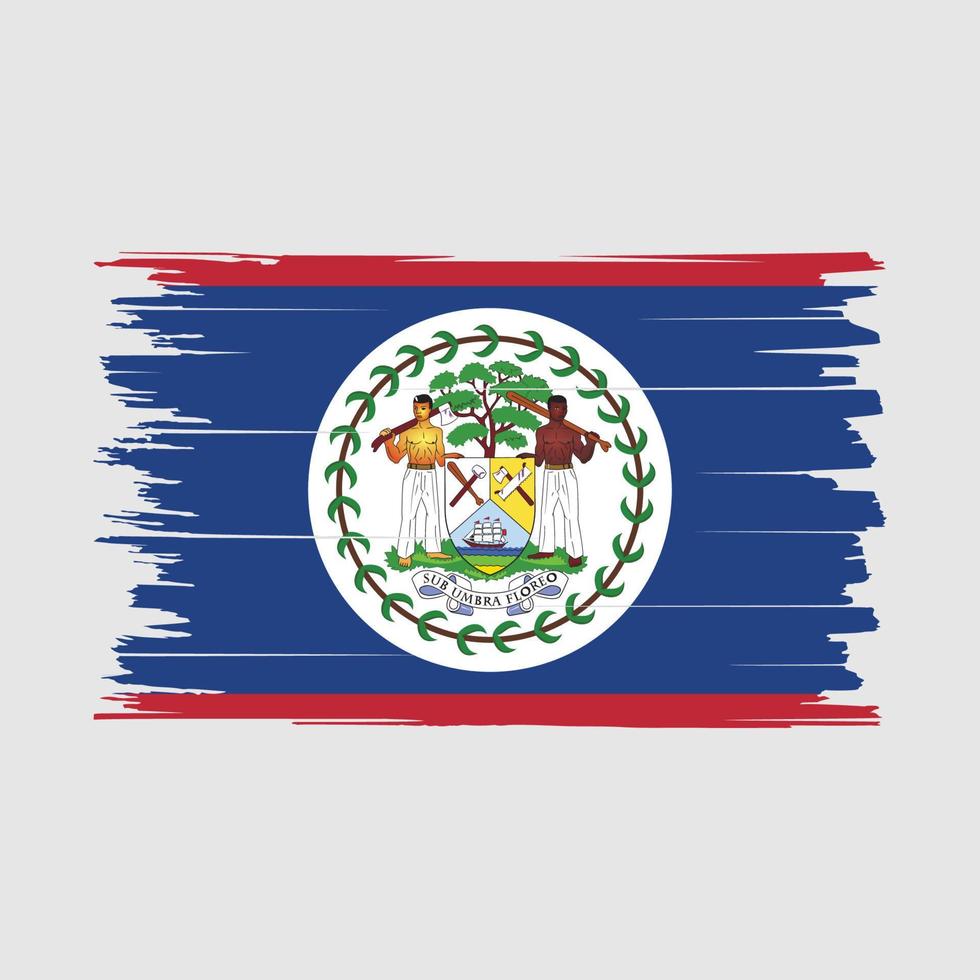 Pinselvektor mit Belize-Flagge vektor