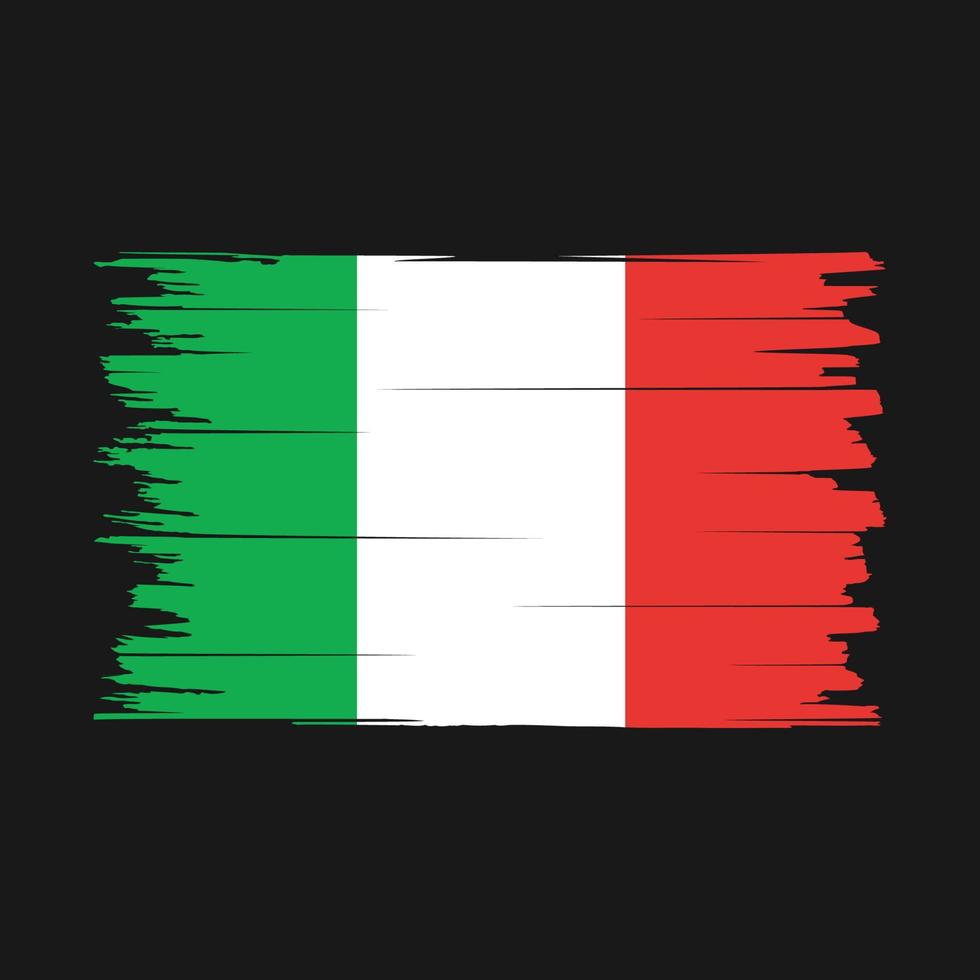 Pinselvektor mit italienischer Flagge vektor