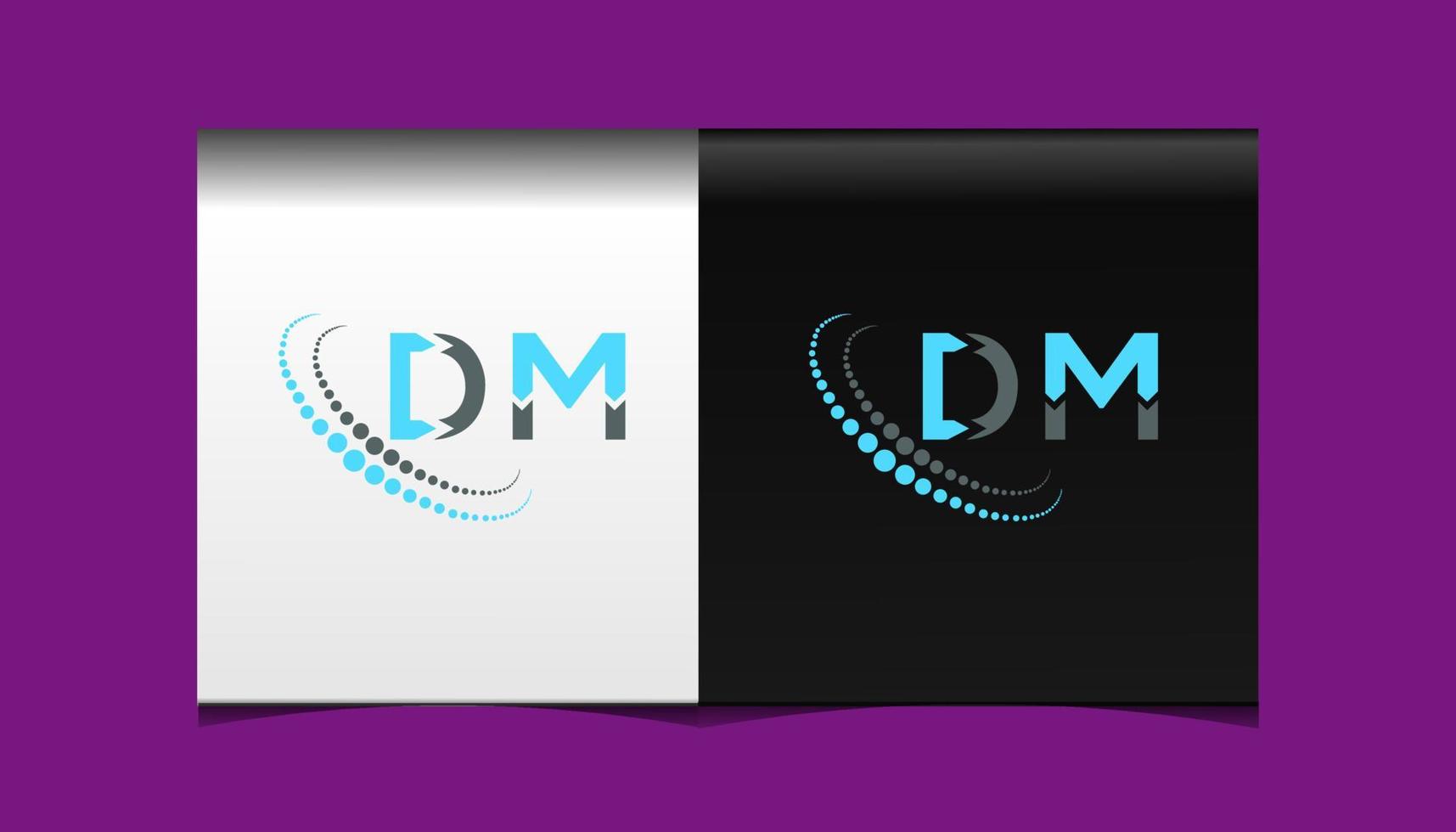 dm brev logotyp kreativ design. dm unik design. vektor