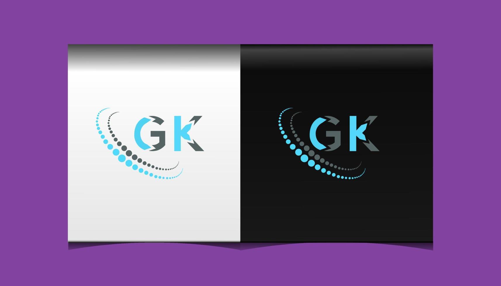 gk brev logotyp kreativ design. gk unik design. vektor