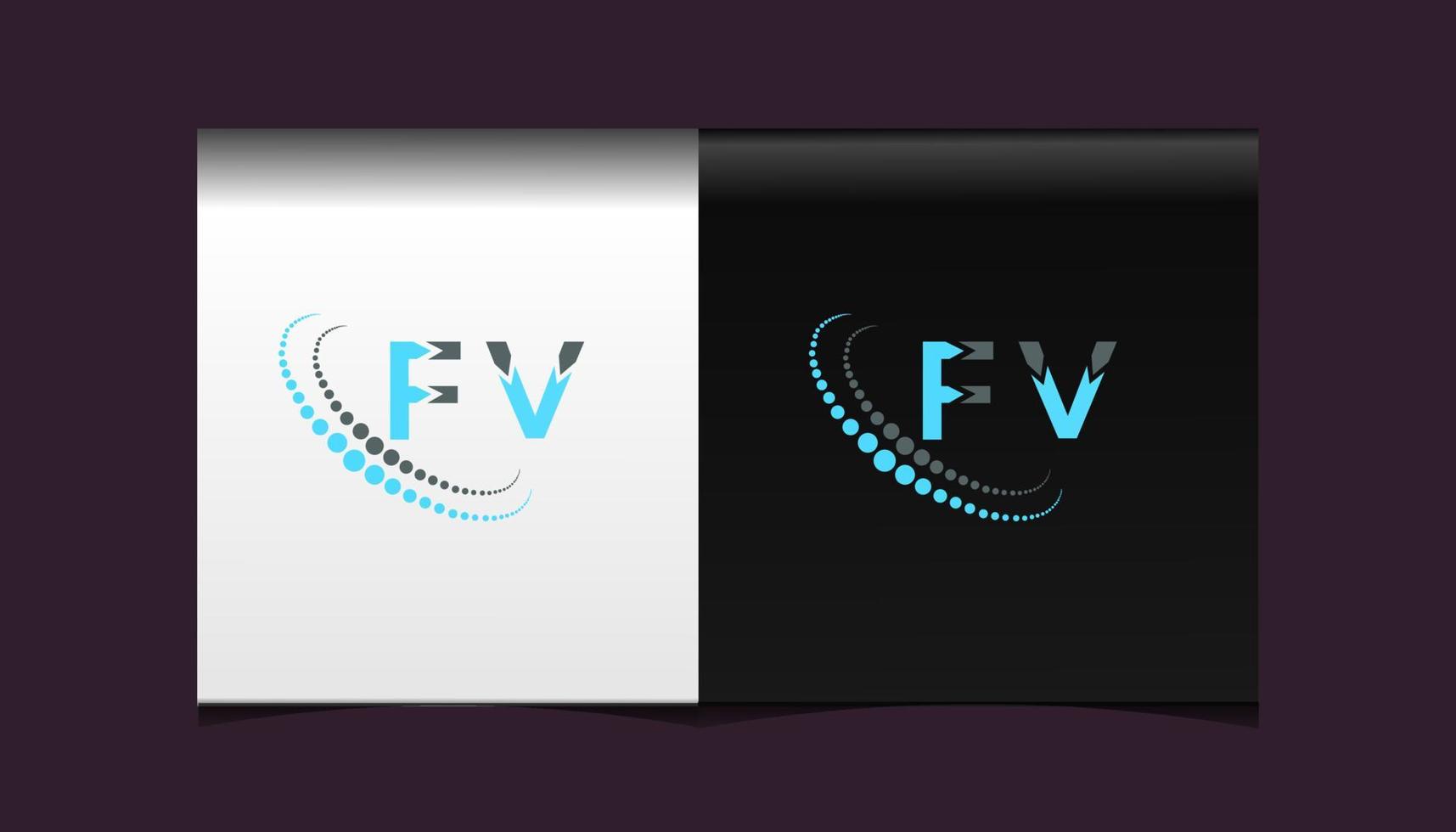 fv brev logotyp kreativ design. fv unik design. vektor