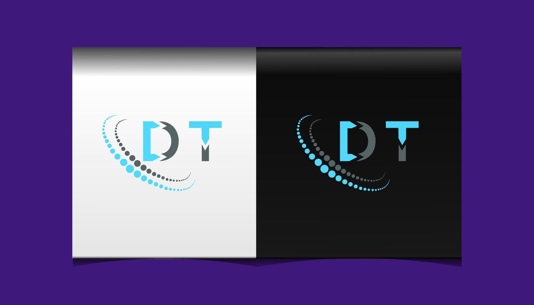 dt brev logotyp kreativ design. dt unik design. vektor