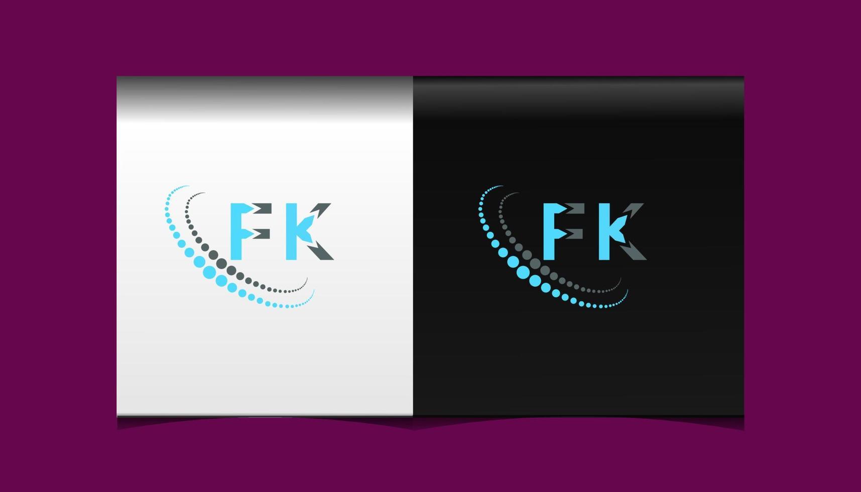 fk brev logotyp kreativ design. fk unik design. vektor