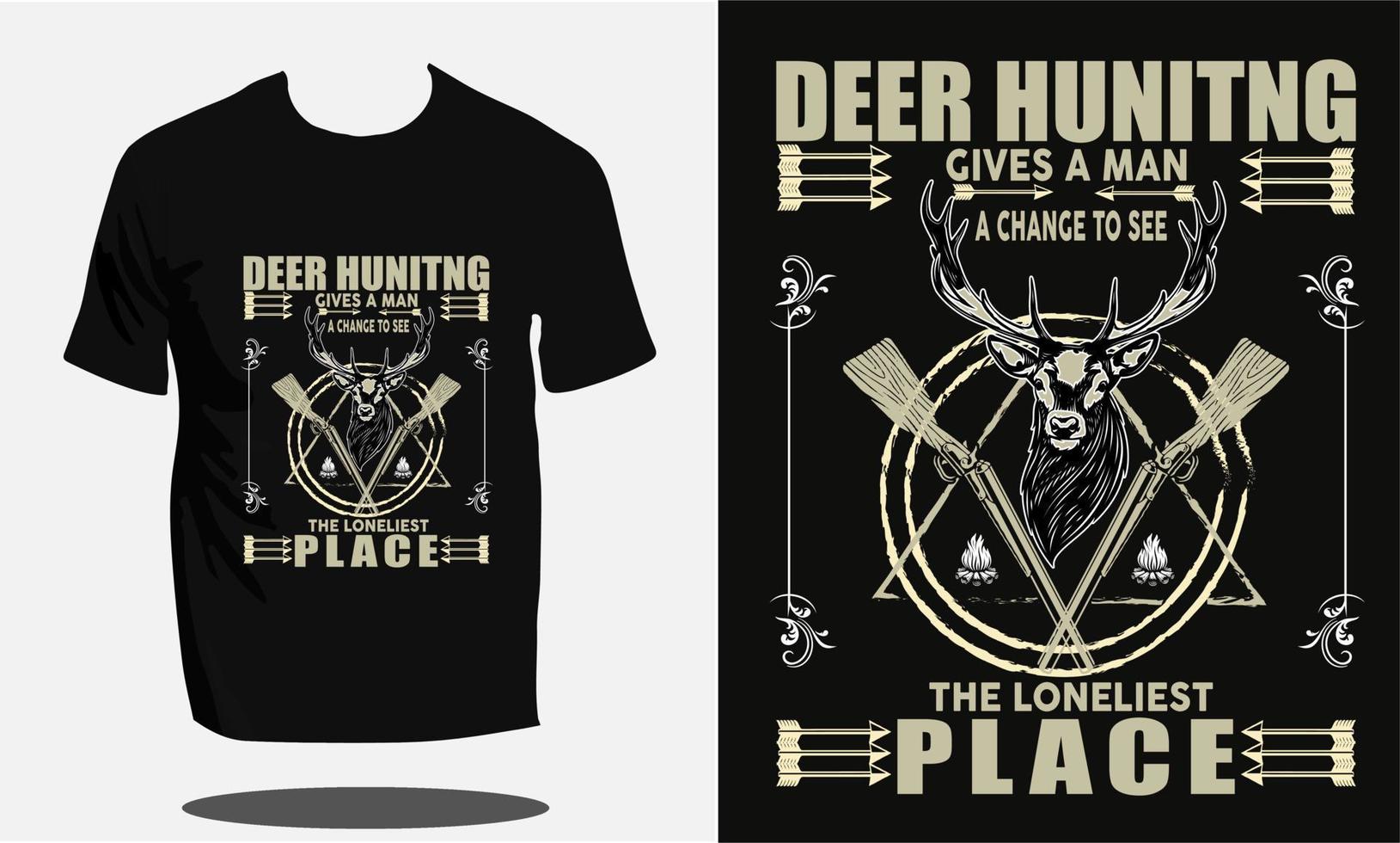 Jagd-T-Shirt-Design oder Jagd-T-Shirt-Design-Vorlage oder Jagd-Vektor für T-Shirt vektor