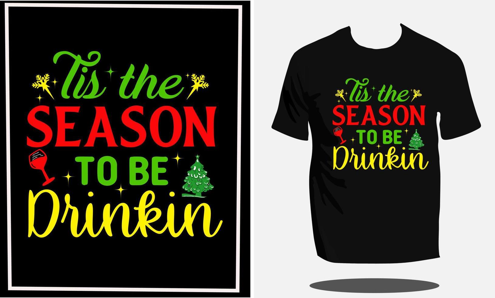 weihnachtst-shirt-design oder weihnachtstypografie-shirt und santa-t-shirt-design oder vektor