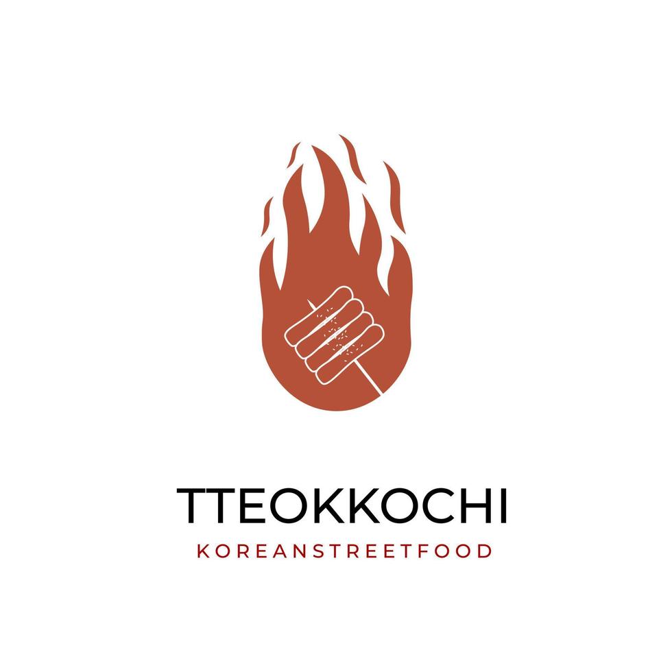 Feuer-Tteokbokki-Vektorillustrationslogo vektor