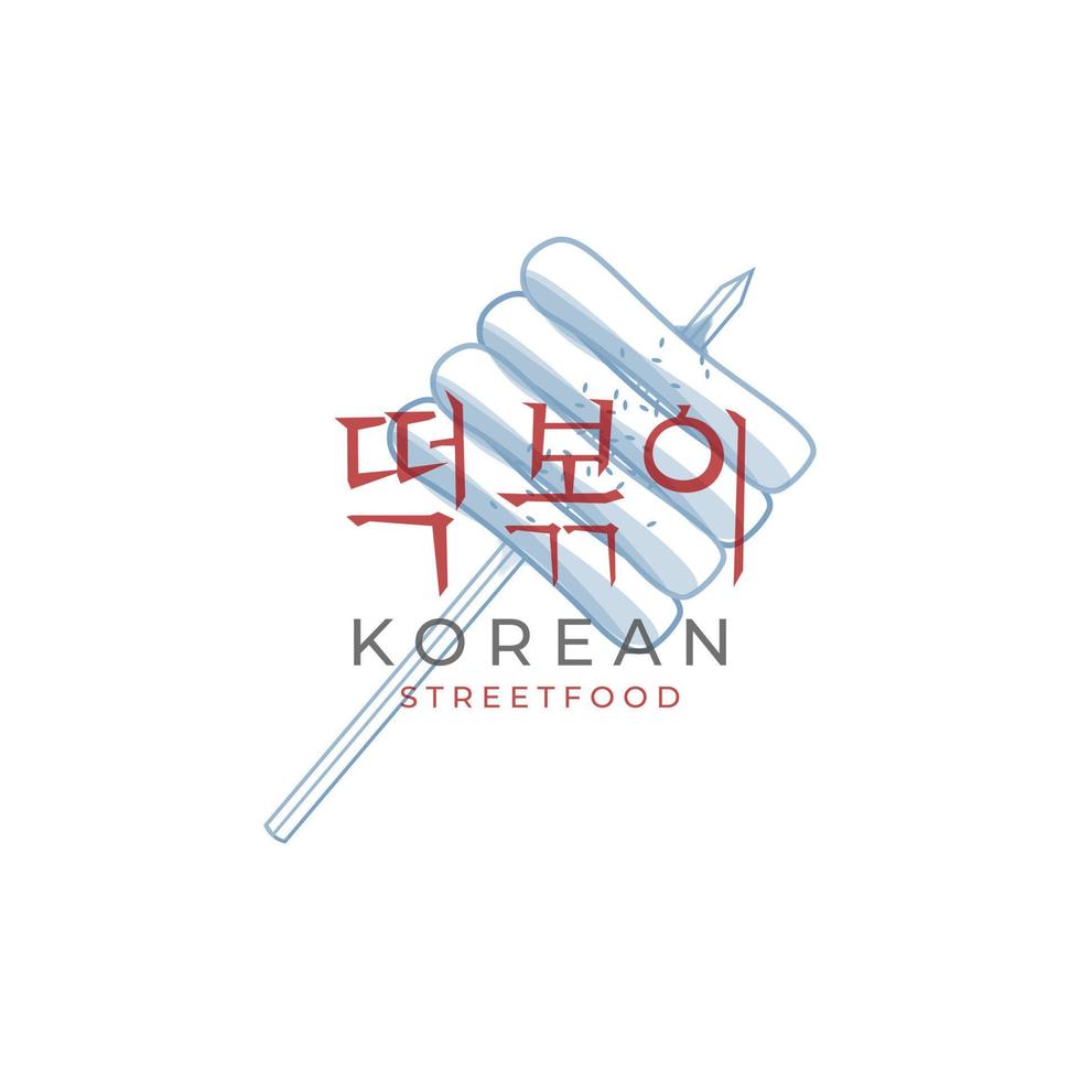 tteokbokki tteokkochi koreanisches Streetfood-Logo vektor