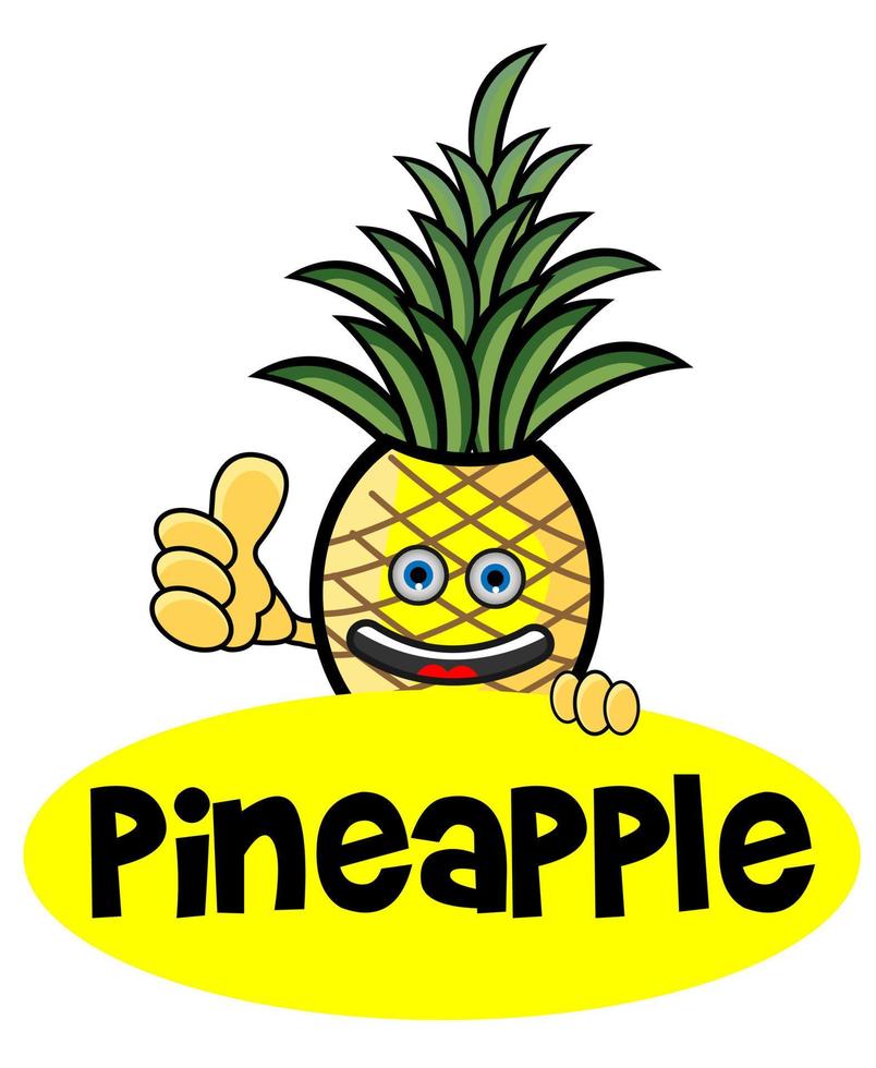 leende pinapple baner vektor