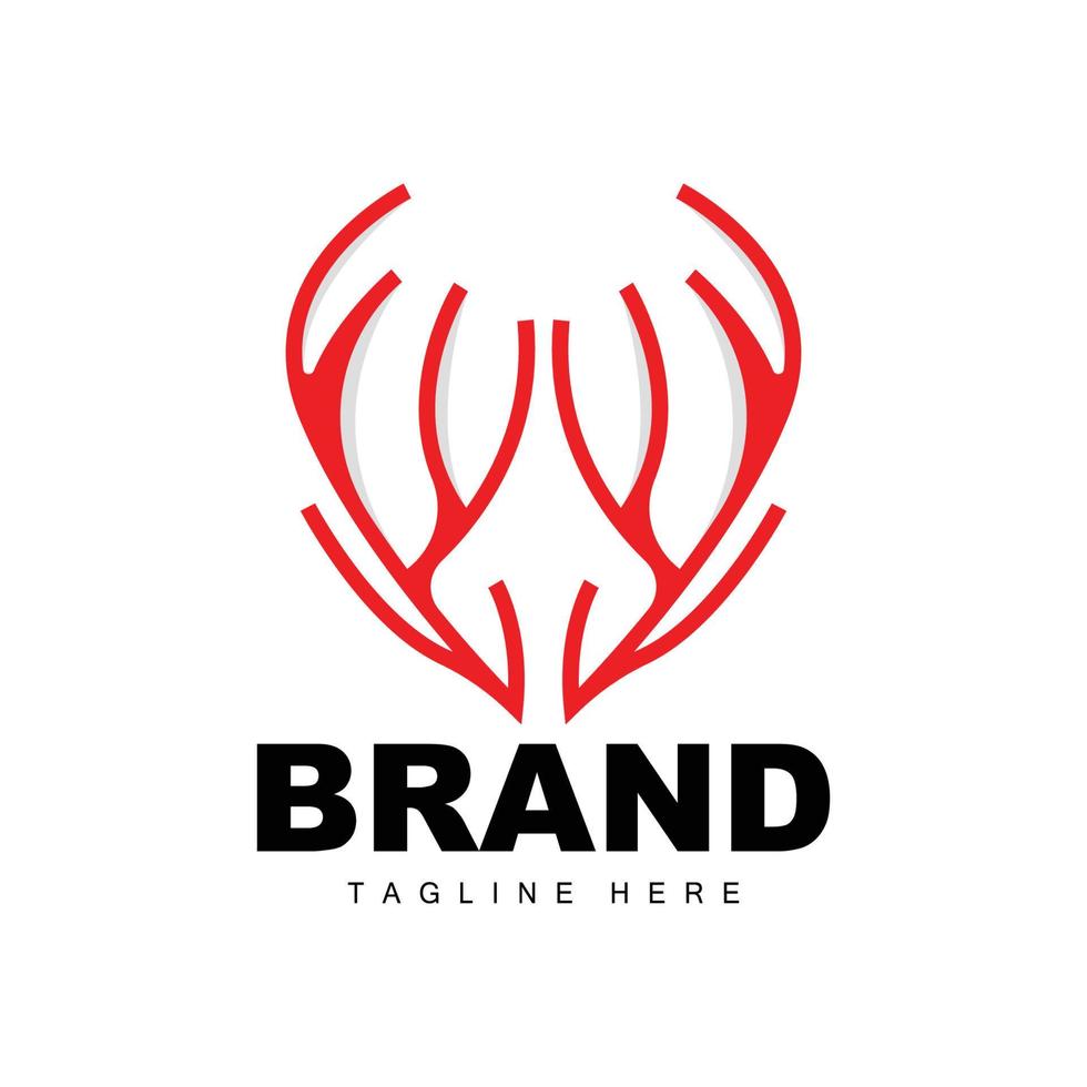 rådjur hjorthorn logotyp, hjorthorn ikon illustration, jul santa djur- vektor, varumärke design vektor