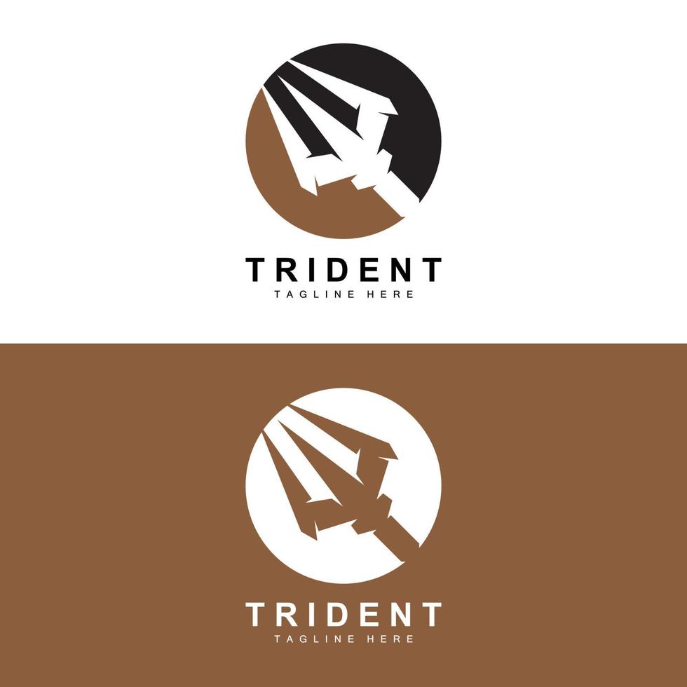 Trident logotyp mall vektor ikon design, gud krigsvapen, spjut kraften i havet