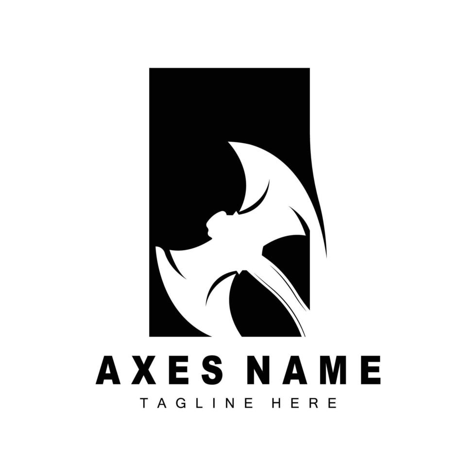 Axt-Logo-Design, Kriegswerkzeug-Illustration und Holzfäller-Vektor vektor