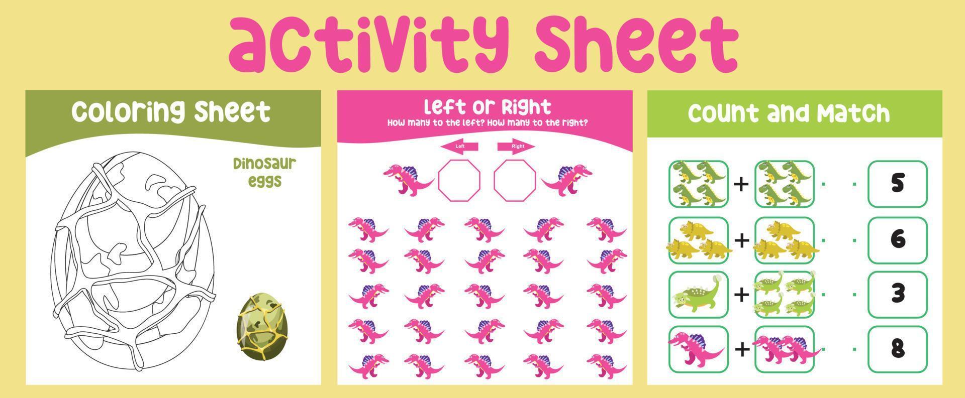 3 i 1 aktivitet ark för barn. pedagogisk tryckbar ark för barn vektor