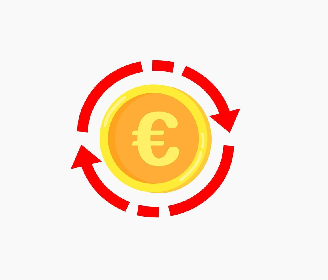 valuta euro utbyta ikon uppsättning vektor
