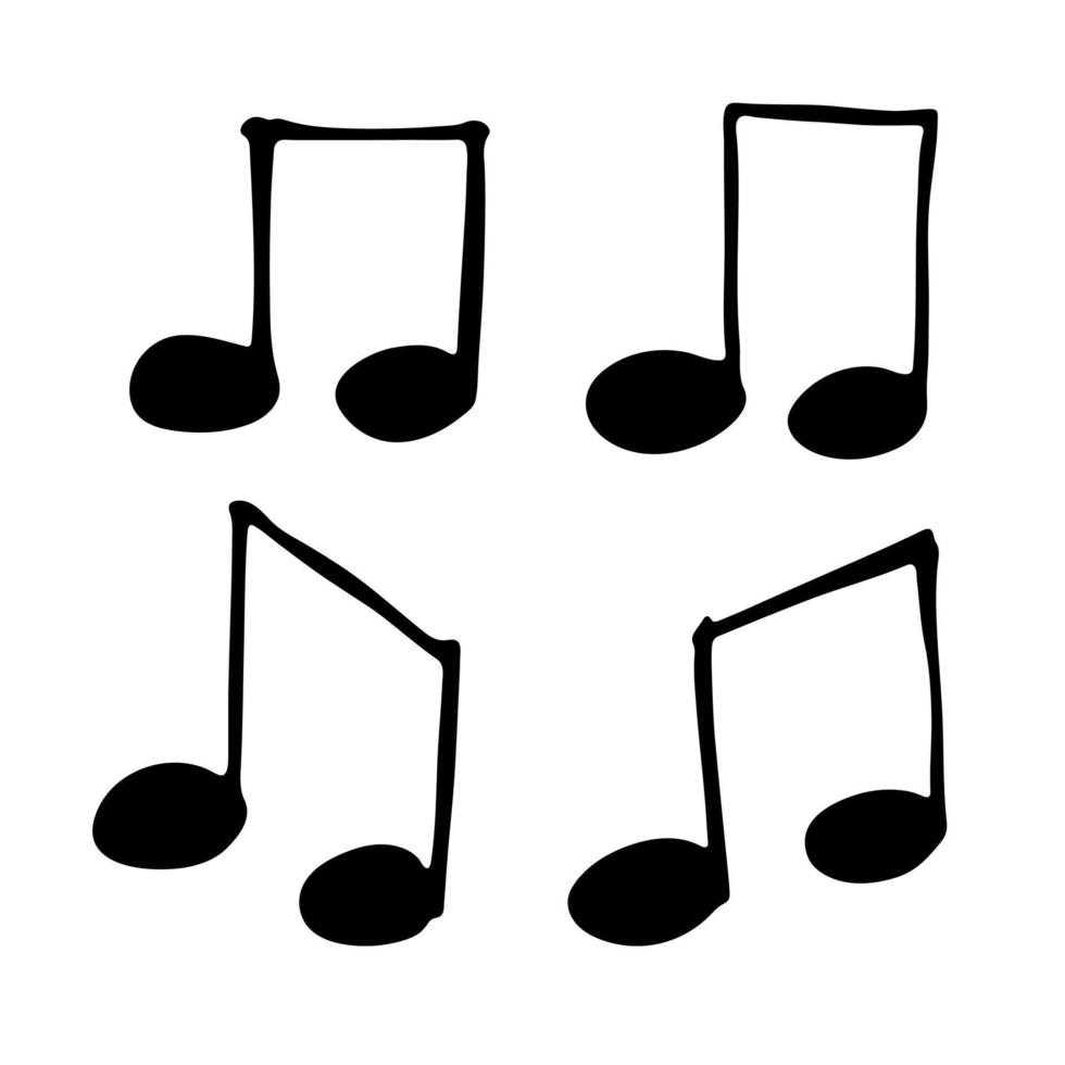 Musiknoten-Doodle-Set. hand gezeichnetes musikalisches symbol. elemente für druck, web, design, dekor, logo vektor