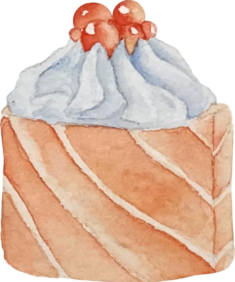 aquarell uramaki sushi und roll mit lachsseitenansicht auf weißem hintergrund vektor