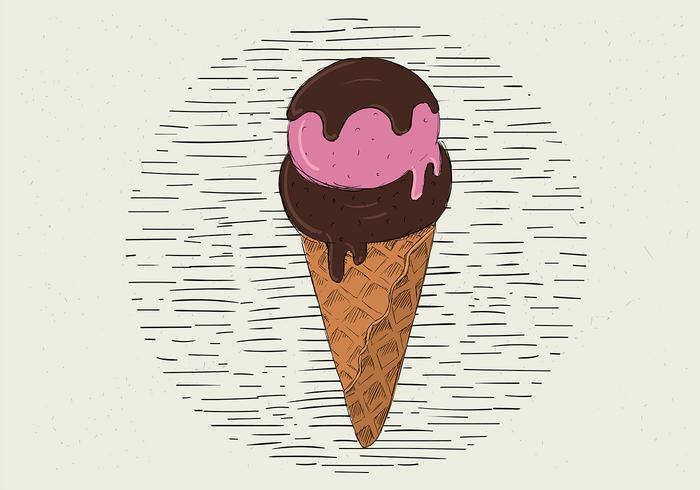 Gratis Vector Hand Drawn Ice Cream Illustration