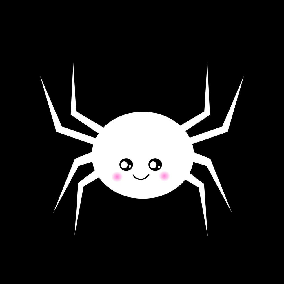 süße weiße Spinne, traditionelles Halloween-Symbol, Cartoon.Halloween-Party.für T-Shirt-Druck, Grußkarte, Poster und andere Verwendungen. Vektor-Illustration vektor