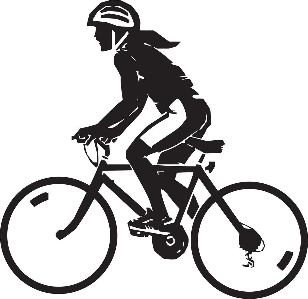 Fahrrad-Symbol. Fahrradrennen-Symbol. Flaches Symbol für Radrennen. Radfahrer Zeichen. Straßenradfahrer-Silhouette. Sport-Logo vektor