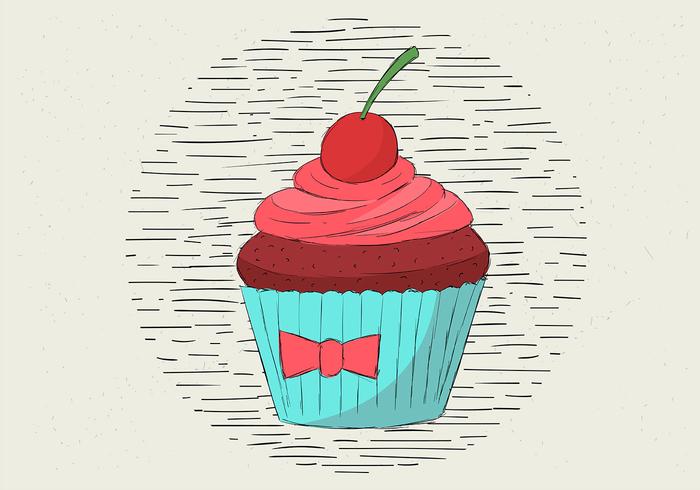 Freie Hand gezeichnete Vektor Muffin Illustration