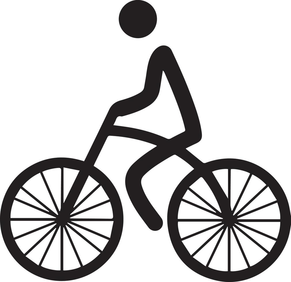 Fahrrad-Symbol. Fahrradrennen-Symbol. Flaches Symbol für Radrennen. Radfahrer Zeichen. Straßenradfahrer-Silhouette. Sport-Logo vektor