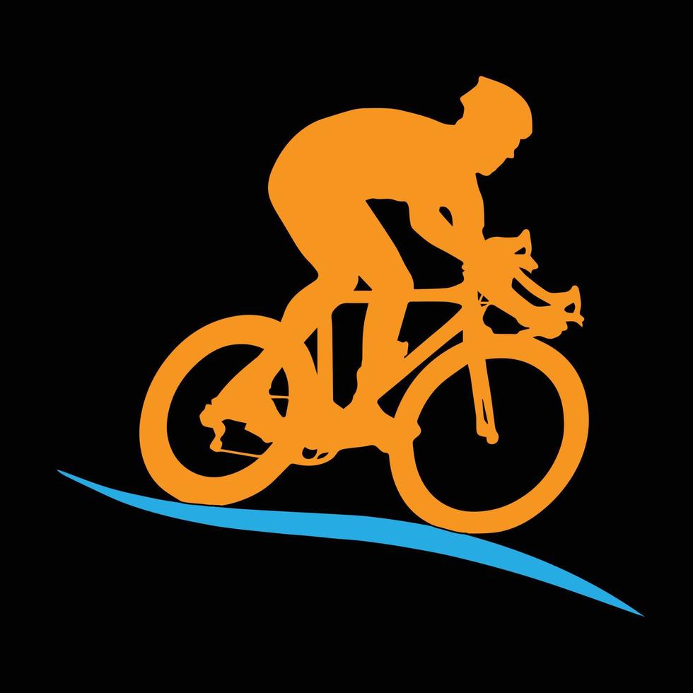 Fahrrad-Symbol. Fahrradrennen-Symbol. Flaches Symbol für Radrennen. Radfahrer Zeichen. Straßenradfahrer-Silhouette. Sport-Logo vektor