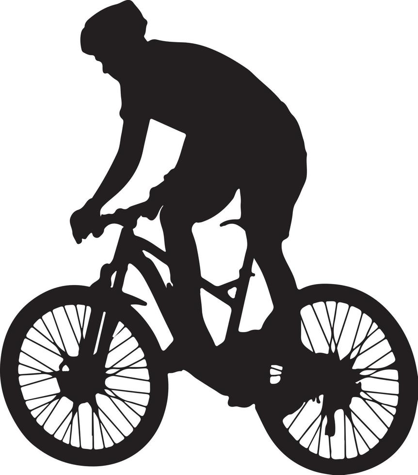 Fahrrad-Symbol. Fahrradrennen-Symbol. Flaches Symbol für Radrennen. Radfahrer Zeichen. Straßenradfahrer-Silhouette. Sport-Logo vektor