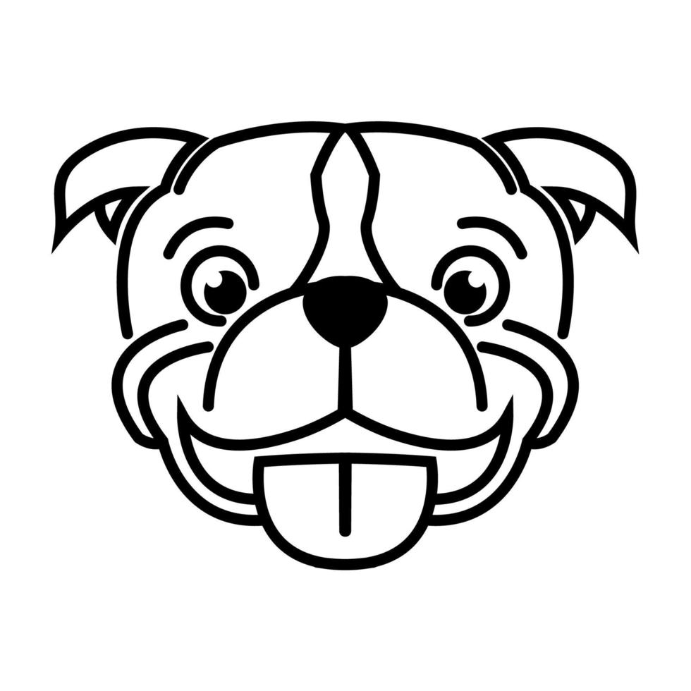 svart och vit linjekonst av pitbullhundhuvud. bra användning för symbol maskot ikon avatar tatuering t-shirt design logotyp eller någon design vektor