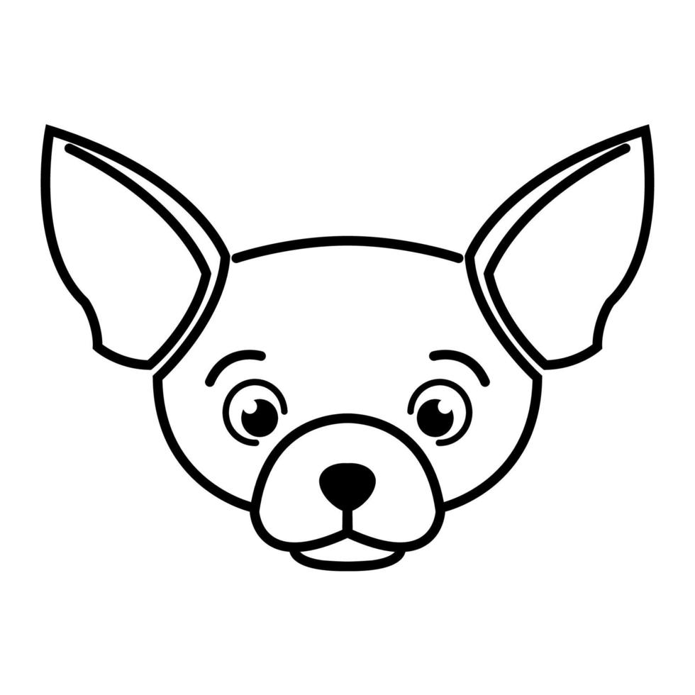 niedliche Cartoon-Vektor-Illustration-Symbol eines Chihuahua-Hündchens. es ist Umrissstil. vektor