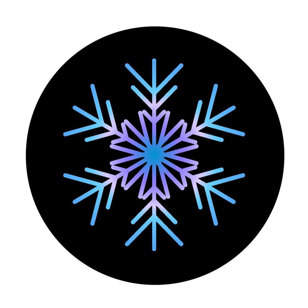 Vektor blaue Schneeflocke am runden Hintergrundsymbol. Illustration für das Web