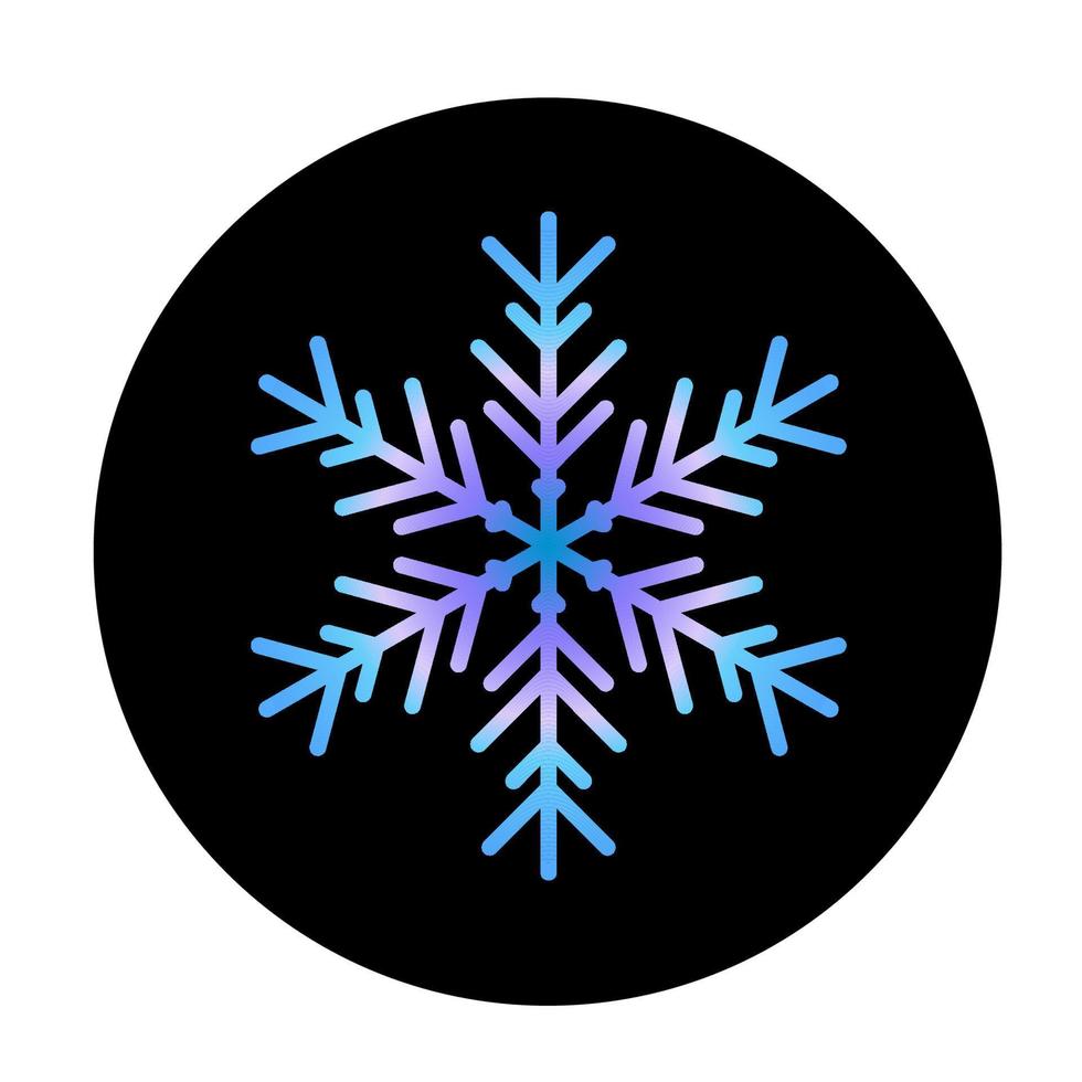 Vektor blaue Schneeflocke am runden Hintergrundsymbol. Illustration für das Web