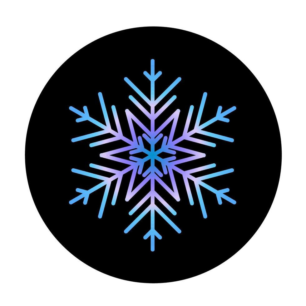 vektor blå snöflinga på runda bakgrund ikon. illustration för webb